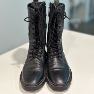 Zara genuine leather combat boots